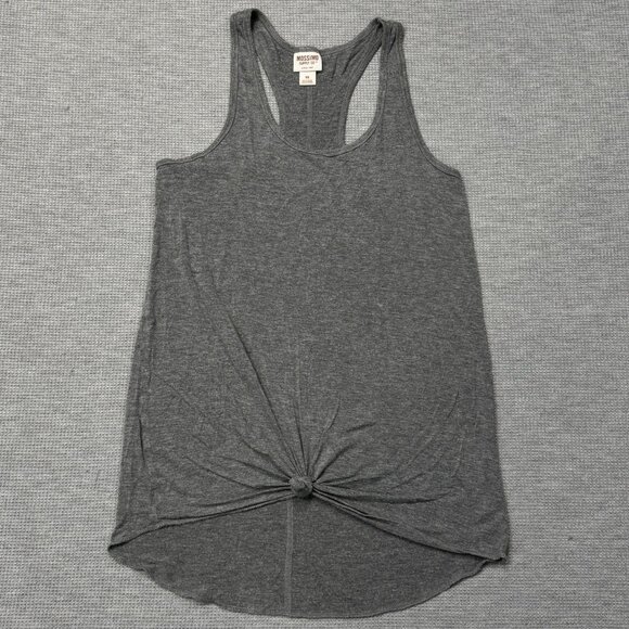 Mossimo Supply Co Gray Racerback Tank Top Front Knot Detail T-Back Activewear XS - Picture 3 of 12